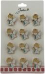 Flippy Set 12 Brose Martisor pentru Copii, Jolie, Model Ingeras, Alb (128213)