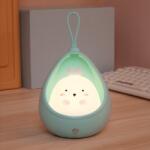 Flippy Lampa de veghe portabila cu 2 moduri de functionare Flippy, silicon non-toxic, reincarcabila USB, senzor miscare, albastru, iepuras (116269)