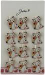 Flippy Set 12 Brose Martisor pentru Copii, Jolie, Model Pisica, Alb (128216)