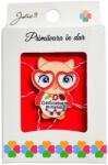 Flippy Martisor Brosa Mica in Cutie, Jolie, Model Bufnita O Educatoare Minunata, Metal, 5 x 3 cm, Multicolor (126075)