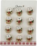 Flippy Brose Martisor, Jolie, Set 12 Bucati, Model Floare si Buburuza, Brose din Metal, Aspect Lacuit, Multicolor (134044)