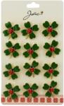Flippy Brose Martisor Primavara, Jolie, Set 12 Bucati, Model Trifoi cu Buburuza, Brosa din Metal, 2.5 x 2.5 cm per Bucata, Verde (134043)
