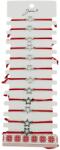 Jolie Bratara Martisor pentru Dama, Jolie, Model Stea, Set 12 bucati, Pandativ Argintiu din Inox cu Snur Rosu Ajustabil (133610)
