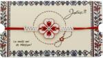 Flippy Martisor Traditional Bratara Norocoasa, Jolie, Model Trifoi Port Traditional, Bratara Martisor pentru Copii, din Plastic/Textil, Snur Rosu/Alb (165493)