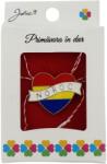 Jolie Martisor Brosa Mica in Cutie, Jolie, Design cu Mesaj, Dimensiune 2.5 x 3 cm, Material Metal, Model Inima Noroc (134744)