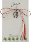 Jolie Martisor Traditional, Jolie, Model Potcoava, cu Snur Alb/Rosu, 5.5cm x 8.5cm, Argintiu (08823)