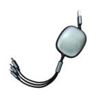 Flippy Cablu Retractabil Universal pentru Telefon, Flippy, Universal 3in1 pentru Orice Tip de Telefon, Micro-USB, Lightning, TYPE-C, 1.2M, Negru (161511)