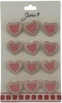 Flippy Set 12 Brose Martisor pentru Copii, Jolie, Model Inima cu Stelute, Roz (128206)