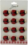 Flippy Set 12 Brose Martisor Primavara, Jolie, Model Buburuza, Rosu-Negru (128255)