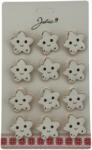 Flippy Set 12 Brose Martisor pentru Copii, Jolie, Model Stea care Zambeste, Alb (128202)
