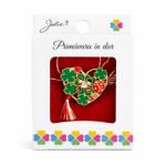 Flippy Martisor Brosa Mica in Cutie, Jolie, Dimensiune Brosa 2, 5-3 cm, Material Metal, Model Inima Cu Trifoi, Multicolor (134774)