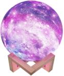 Flippy Lampa de veghe in forma de luna cu stele 3D Moon Light, alimentare baterii, stand din lemn inclus, 10 cm, Flippy (123054)