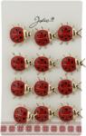 Flippy Brose Martisor Primavara, Jolie, Set 12 Bucati, Model Buburuza Mare, Brosa din Metal, 3 x 2 cm per Bucata, Rosu (134037)