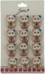 Flippy Set 12 Brose Martisor pentru Copii, Jolie, Model Urs Panda cu Floare Multicolora (134016)