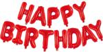 Flippy Set Baloane din Folie Metalizata, Flippy, Model Happy Birthday, Litere de 40 cm, Baloane Party, Ambalaj Individual, Pai, Ata si Adeziv Incluse, Umflare cu Aer sau Heliu, Rosu (127284)