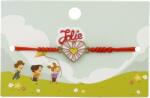 Flippy Martisor Bratara pentru Copii, Jolie, Model Inima, din Metal Auriu cu Snur Impletit Rosu, Roz (134944)