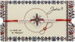 Flippy Martisor Traditional Bratara Norocoasa, Jolie, Model Romb Port Traditional, Bratara Martisor pentru Copii, din Plastic/Textil, Snur Alb/Rosu (165492)