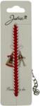 Flippy Martisor Traditional Bratara Tricotata, Jolie, Snur Textil si Lant Metalic, 12 x 4 cm, Rosu (133799)