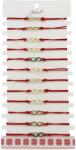 Jolie Bratara Martisor pentru Dama, Jolie, Model Infinit, Set 12 bucati, Pandativ din Inox Auriu, Snur Ajustabil Impletit, Rosu (127988)