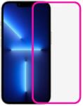 Flippy Folie de Sticla Securizata pentru Apple iPhone 15 Pro, Flippy, Luminous, Margine Fosforescenta Neon din Silicon, Mat, Anti-Amprenta, Protectie Completa, 9H, Roz (127429)