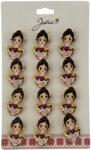 Flippy Set 12 Brose Martisor Primavara, Jolie, Model Fata, Mesaj Cea Mai Scumpa Mama, Multicolor (128264)