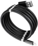 Flippy Cablu de incarcare rapida, Flippy, USB, compatibil Iphone, cu absorbtie magnetica, 1 m, negru (124292)