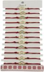 Jolie Bratara Martisor pentru Dama, Jolie, Model Luna Contur, Set 12 bucati, Pandativ din Inox Auriu, Snur Ajustabil Impletit, Rosu (127975)