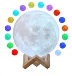 Flippy Lampa de veghe luna 3D Moon Light, lumina multicolora cu LED, 7 culori, schimbare culoare prin atingere, alimentare baterii, fara acumulator, stand din plastic inclus, 20 cm, Flippy (104648)