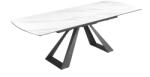 Invicta interior Masa de dining CONCORD 180-230cm extensibila, aspect marmura, ceramica alba, sticla securizata (46498)