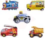 Flippy Set 5 Baloane Folie Metalizata, Flippy, Figurine Masini, 30 cm, Ambalaj Individual, Pai inclus, Umflare cu Aer sau Heliu, Multicolor (130935)
