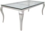 Invicta interior Masa de dining MODERN BAROCK BARRACUDA 200cm cromata cu blat din sticla securizata si lemn masiv de tec (44363)