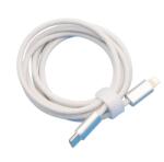 Flippy Cablu de Incarcare Rapida pentru Telefon, Flippy, Power Delivery 27W, Potrivit Compatibil cu iPhone, Impletit texturat cu Nailon, C to Lightning, 2 m 160 cupru, Alb (162271)