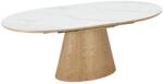 Invicta interior Masa de dining UNIQUE extensibila din lemn de stejar si blat din ceramica cu aspect de marmura, 160-200 cm (47658)