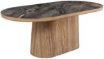 Invicta interior Masa de dining UNIQUE din lemn de nuc si blat din ceramica cu aspect de marmura, 200 cm (46380)