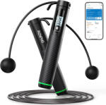 RENPHO Okos Ugrókötél Számláló Funkcióval, Állítható Fitness Kötél App Elemzéssel - Cordless Ball - fekete