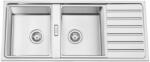Rodi FUSION 116 EXKLUSIV Kétmedencés csepptálcás extra mély rozsdamentes mosogató - 116x50 cm (RODIFUSION86_2B_1D)