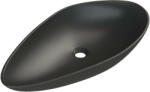 CeraStyle OLIVE - PULTRA ültethető - Top Counter - porcelán mosdó - MATT FEKETE - 60 x 35 cm (OC051H51W053) - watermarkt