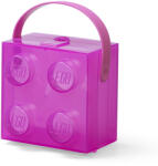 LEGO® Cutie de depozitare LEGO 2x2 violet transparent, cu maner (40240009)