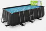 VirtuFit Piscina dreptunghiulara VirtuFit 400 x 200 x 122 cm - Antracit - cu sistem filtrare inclus Piscina