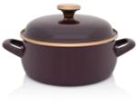 Metalac Princ zománcozott lapos lábas fedővel, 20 cm, 2, 9 L, bordó (387266) (387266)