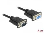 Delock Sub-D9-es, RS-232 soros kábel, apa-anya, 5 m (DL86598) (DL86598)