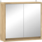 HOMCOM Dulap de Baie cu Oglindă, 2 Uși și Raft Reglabil, 48 x 14, 5 x 45 cm, Culoarea Lemnului | Aosom Romania (834-172V80ND) Comoda