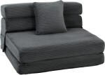 HOMCOM Fotoliu de podea Boneless Cloud 2-în-1, fotoliu de dormit pliabil cu aspect cord și pernă lombară, Gri închis | Aosom Romania (83B-793V01CG)