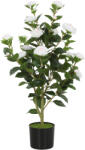 HOMCOM Plantă Artificială Camelie, Flori Realiste, 176 Frunze PEVA, Ghiveci PP, Alb | Aosom Romania (83C-225V00WT)