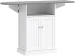 HOMCOM Masă de călcat cu suprafață pliabilă și dulap pentru depozitare, 131x37x88.5 cm, alb | Aosom Romania (83D-162V80CW) Comoda
