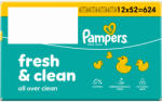 Pampers Fresh Clean Baby Nedves Törlőkendő, 12 Csomag x 52 Törlőkendő db Baba Nedves Törlőkendő
