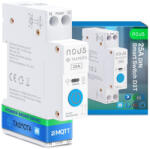 Nous D3T - relé modul, DIN-sínes, 25A, fogyasztásmérős, Tuya Wi-Fi, Tasmota firmware, Matter (NOUS D3T)