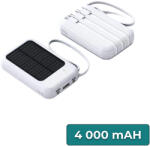 Leziter Powerbank napelemmel 4 töltőkábellel 4000mAH fehér (HTS-4000-White)