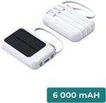 Leziter Powerbank napelemmel 4 töltőkábellel 6000mAH (HTS-6000-White)