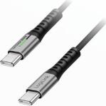 LogiLink Cablu de date si alimentare LogiLink CU0434 USB 3.2 USB Gen Type-C T la USB Type-C T 2m PD 100W 3 x ecranat 4K/60Hz 20Gbps LED metal Negru (cu0434)